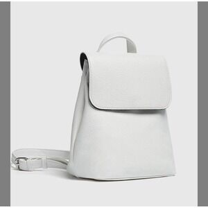 Pull & Bear White‎ Faux Leather Vegan White Mini Backpack